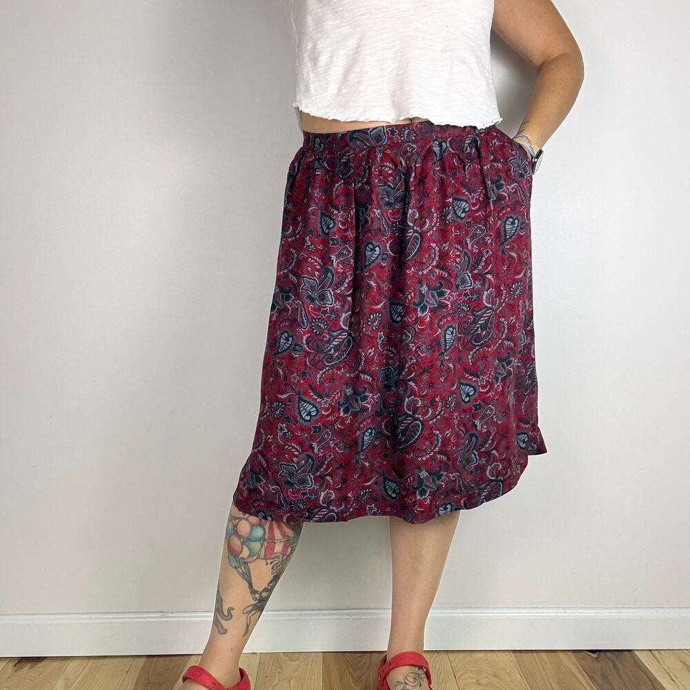 Vintage country sophisticates by pendleton red paisley skirt size 2X